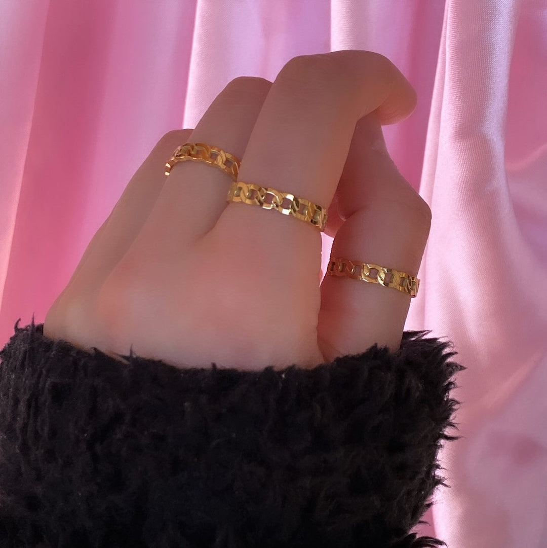 Chain Ringe 18K vergoldet wasserfest