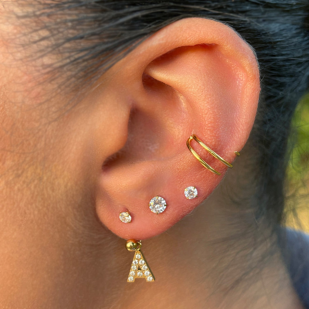 Spiralen Ear Cuff Gold Edelstahl Spiralförmig vergoldet