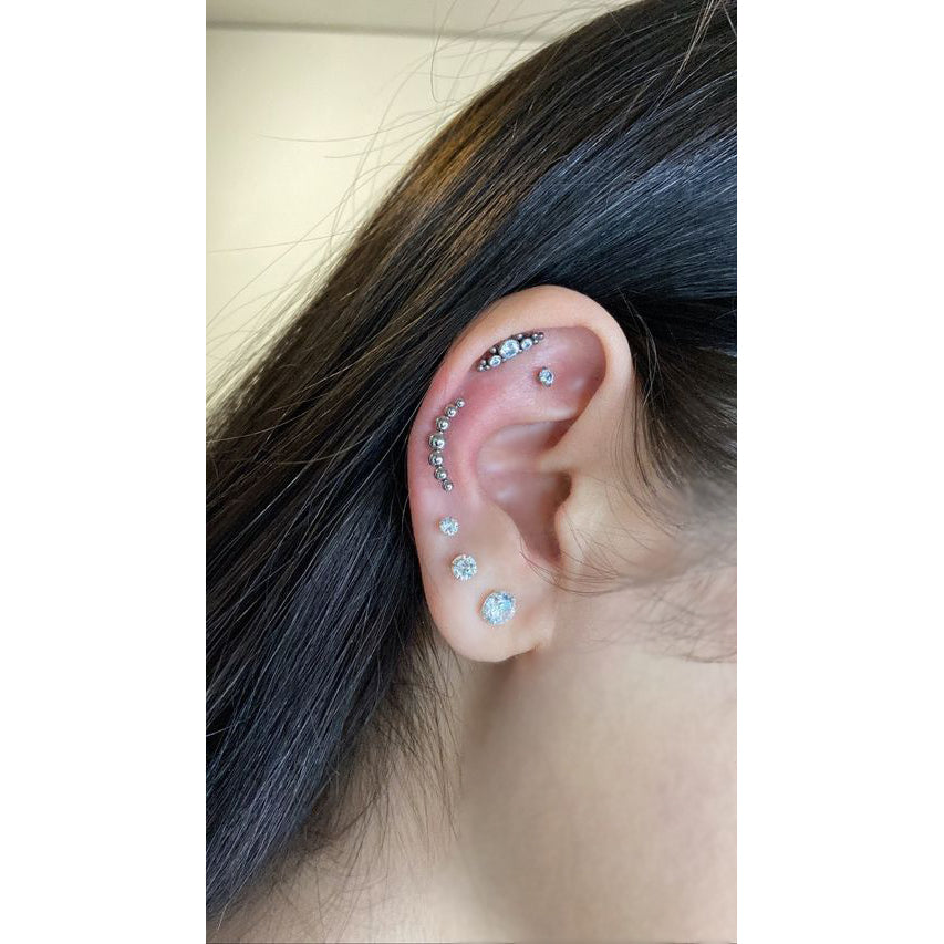 Ohrpiercing Silber wasserfest Labret Chirurgenstahl