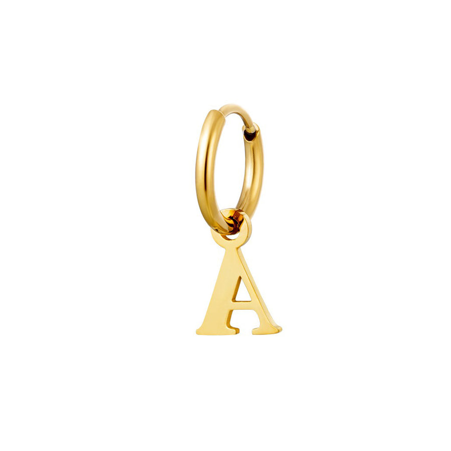 Buchstaben Ohrring gold 18K vergoldet Edelstahl wasserfest Buchstabenanhänger