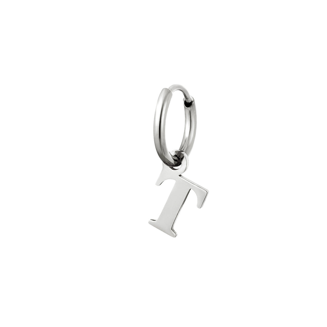 Buchstabenanhänger Ohrring Silber Edelstahl wasserfest