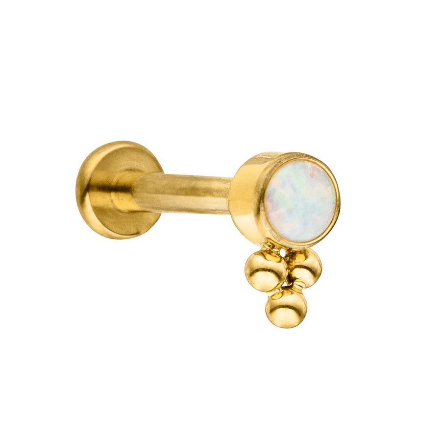 Titan Piercing Gold mit Opal Stein vergoldet Kügelchen