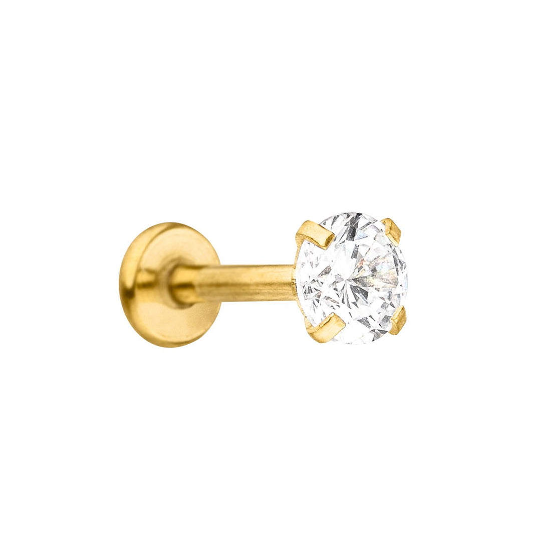 Chirurgenstahl Piercing gold 18K vergoldet mit Zirkonia Stein