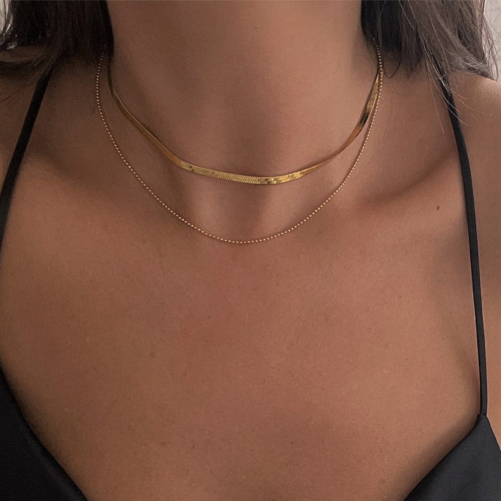 Sleeky Halskette für Damen 18K vergoldet wasserfest