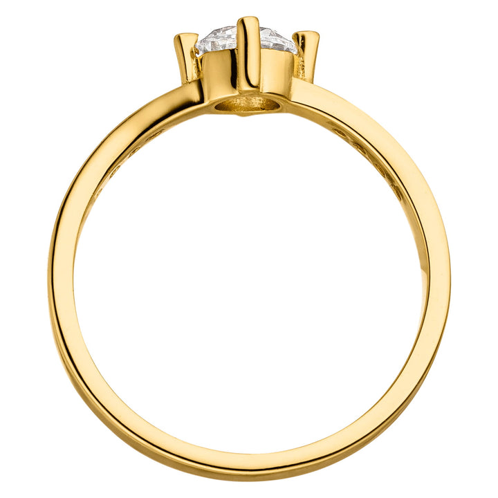 Echtsilber Ring mit Zirkonia Stein Gold 18K vergoldet