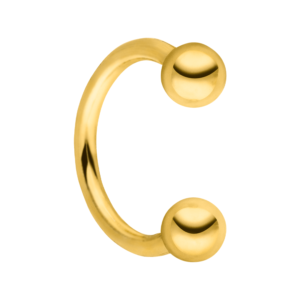 Hufeisen Piercing Chirurgenstahl 14K vergoldet wasserfest