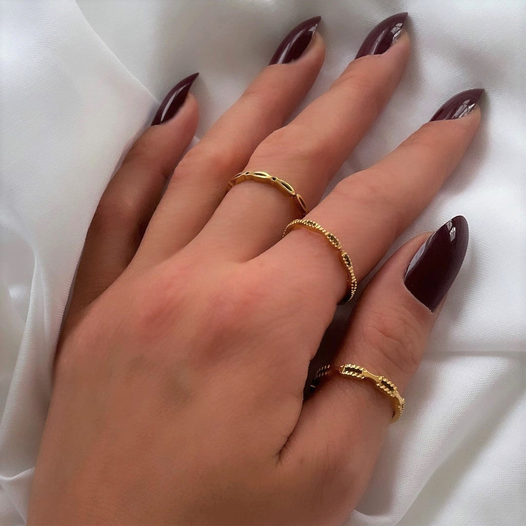wasserfeste Ringe 18K vergoldet Edelstahl