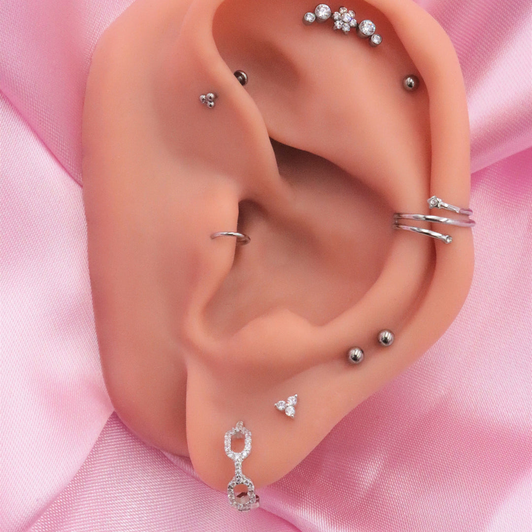 Kugel Piercings silber Titan wasserfest nickelfrei antiallergisch