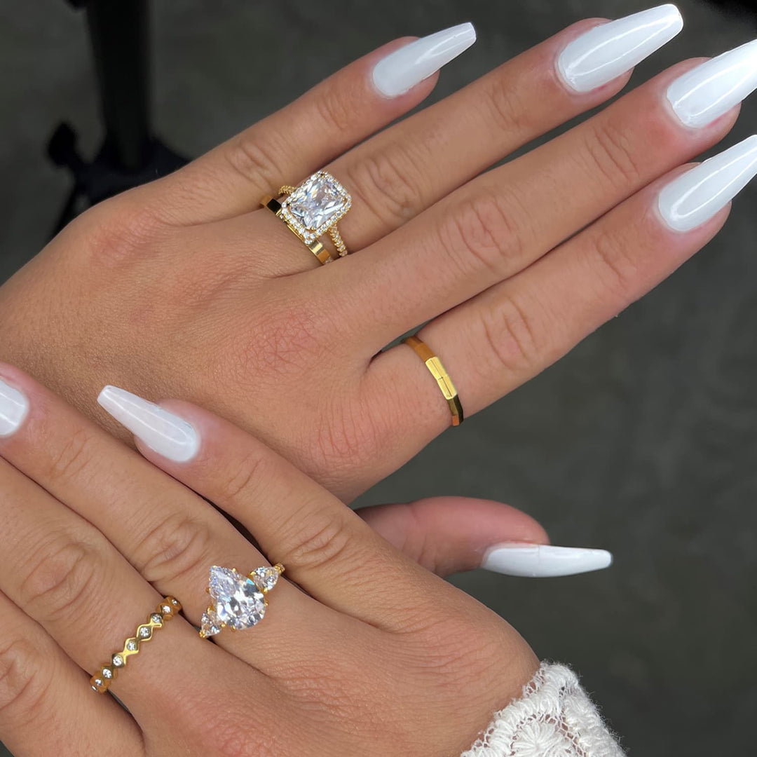 Elegante Ringe 18K vergoldet wasserfest für Frauen