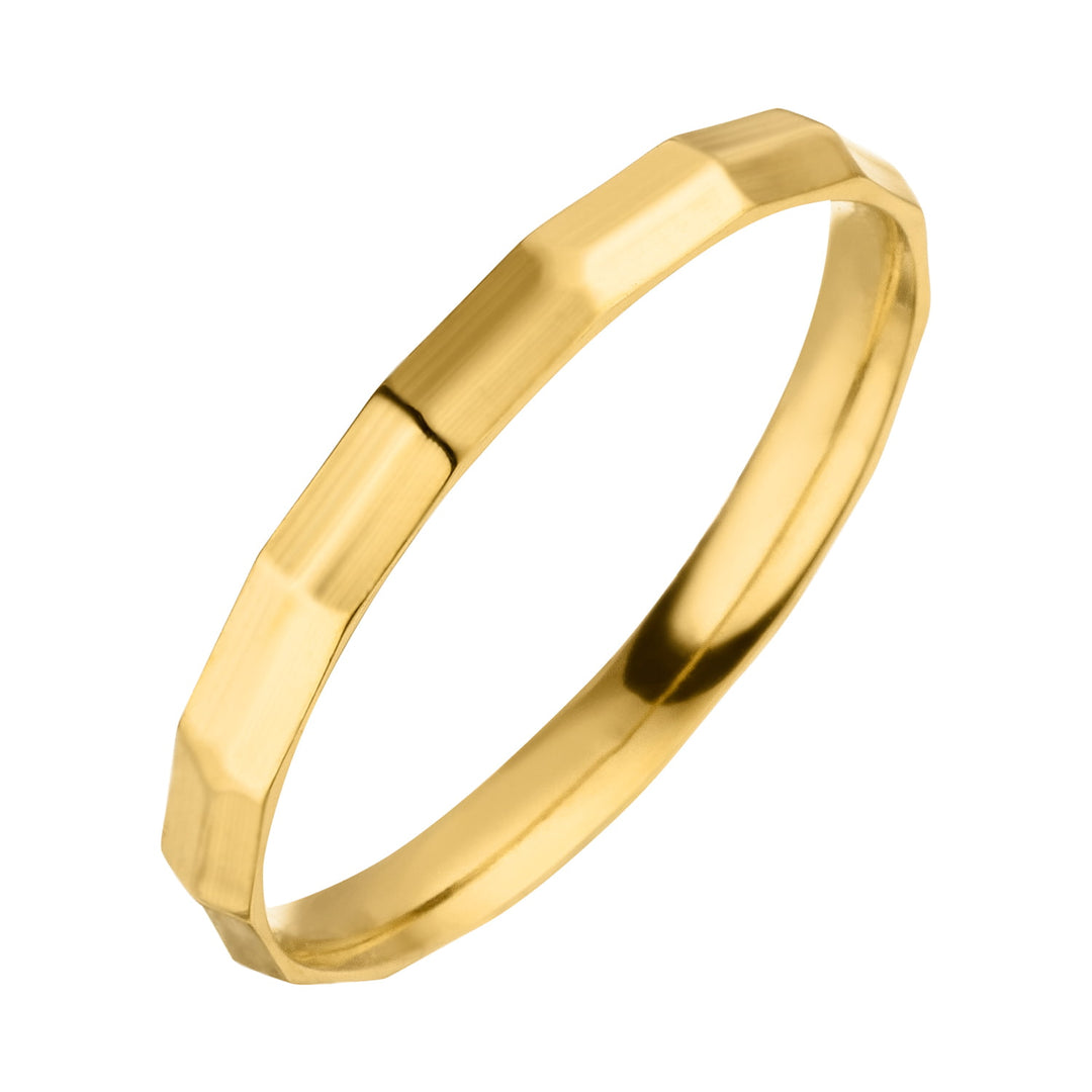 Kantiger Ring 18K vergoldet wasserfest dezent