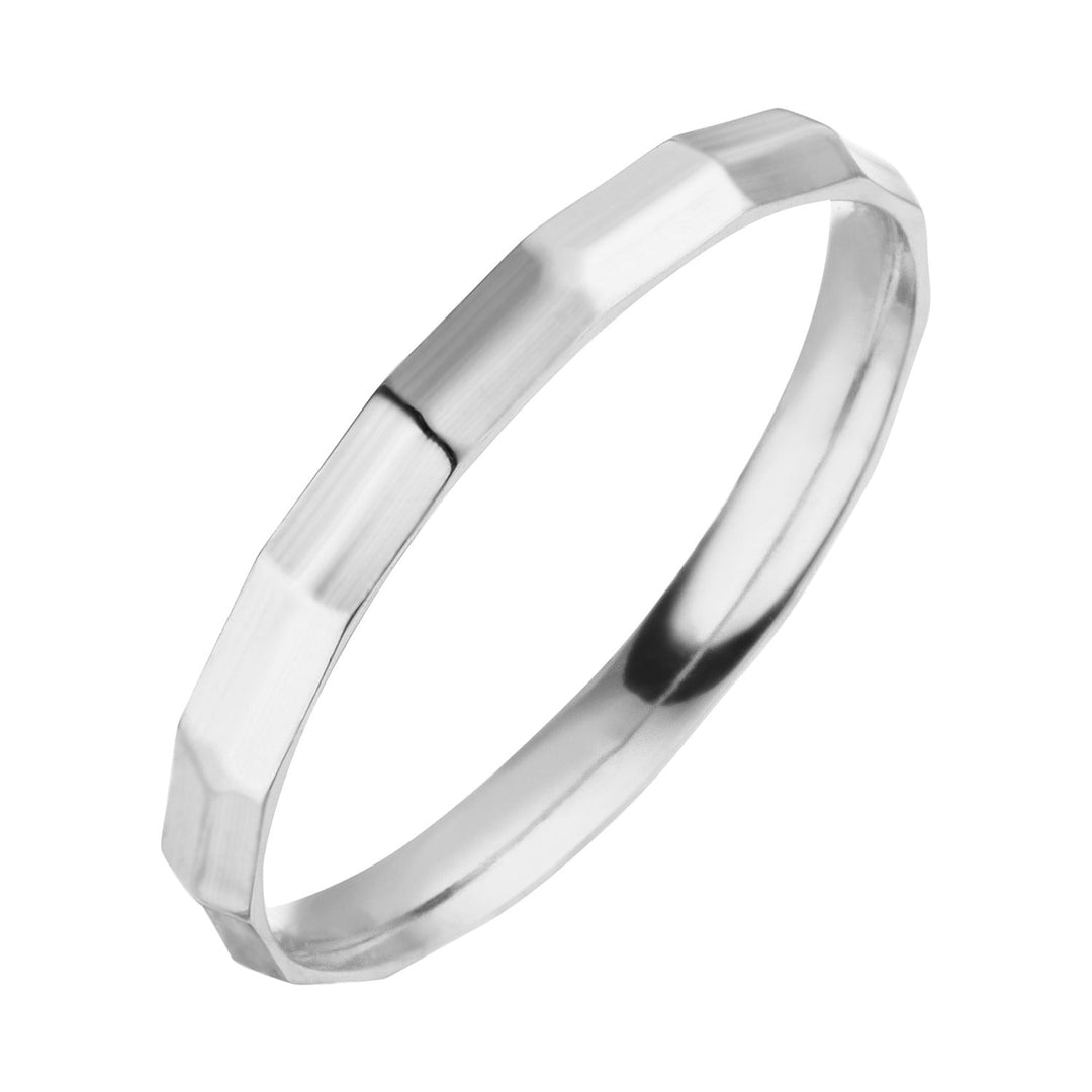 Eckiger Ring Silber dezent wasserfest kantig für Damen