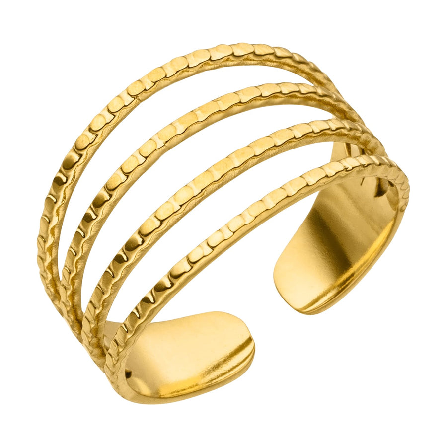 Wasserfester Ring gold Edelstahl 18K vergoldet verstellbare Größe