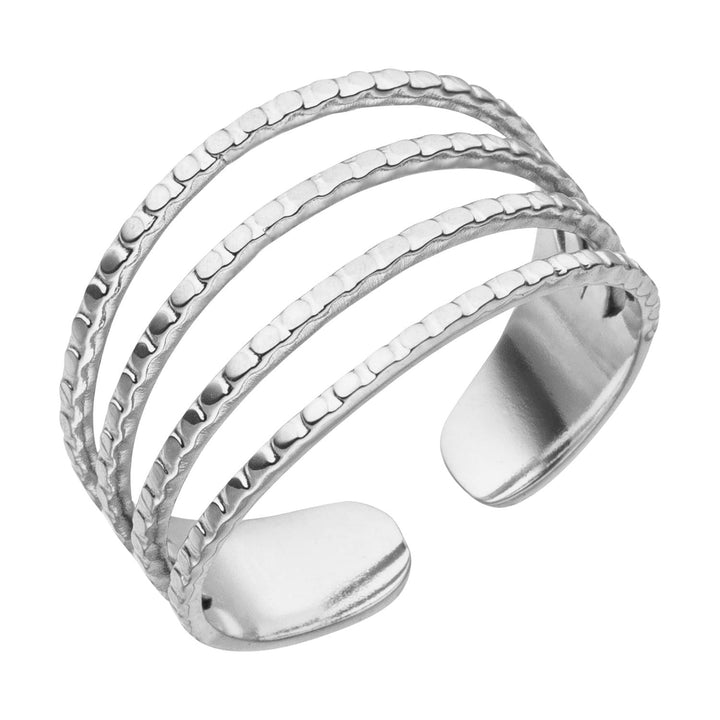 Dreifacher Ring Silber wasserfest Edelstahl verstellbare Größe