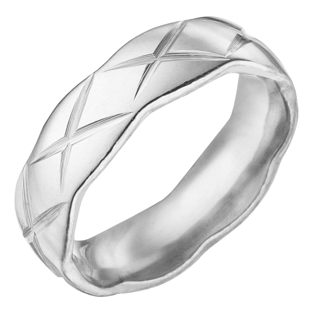 Vintage Ring Silber mit Kreuz Schnitten Edelstahl wasserfest