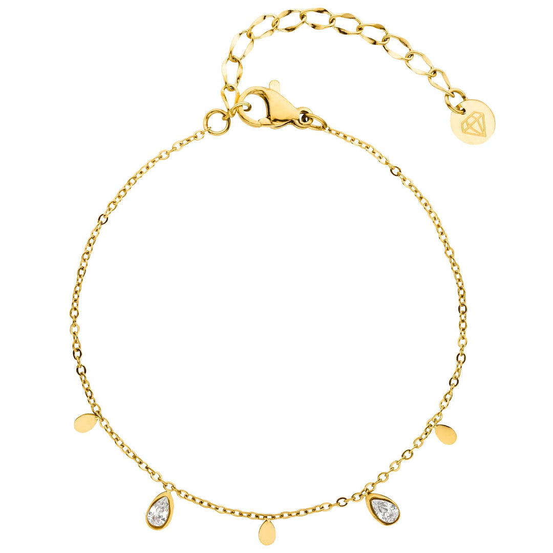Wasserfestes Armband mit Zirkonia Anhänger 18K vergoldet