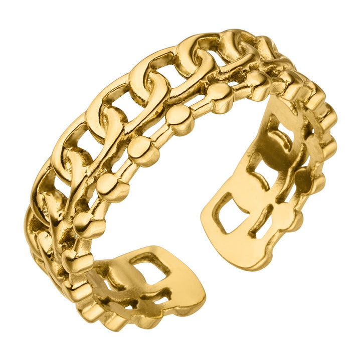 Chain Ring gold wasserfest 18K vergoldet Edelstahl Gourmet