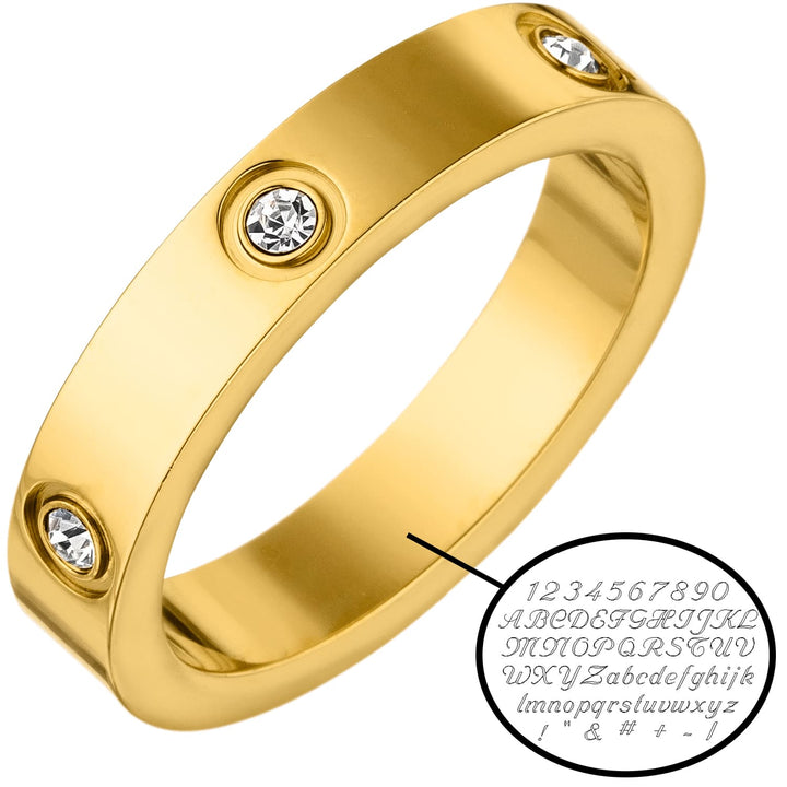 Ring mit Gravur 18K vergoldet wasserfest Frauen