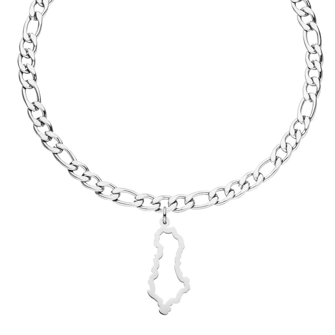 Albanien Landumriss Armband Silber wasserfest