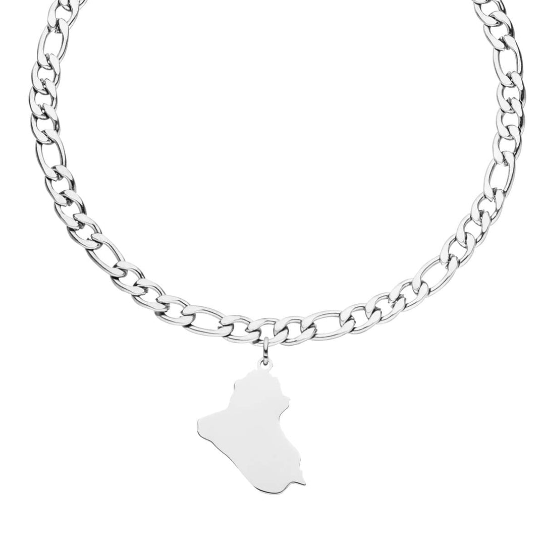 Irakisches Armband Damen Silber wasserfest Landumriss ausgefüllt