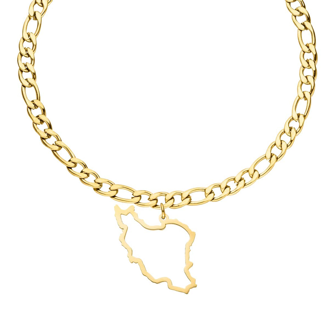 Iran Armband 18K vergoldet Landumriss Damen
