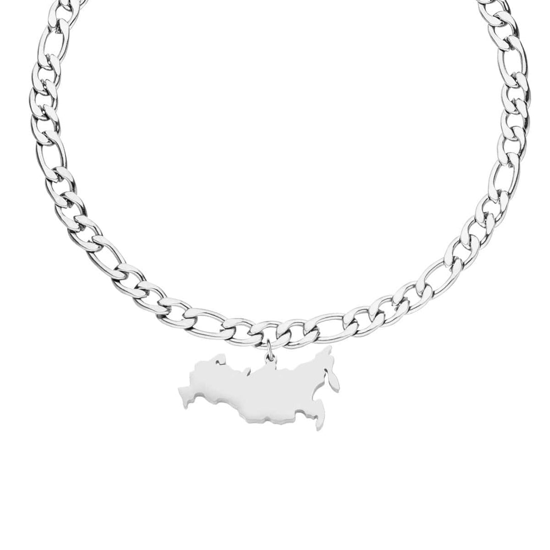 Russisches Armband Silber wasserfest Landumriss Damen