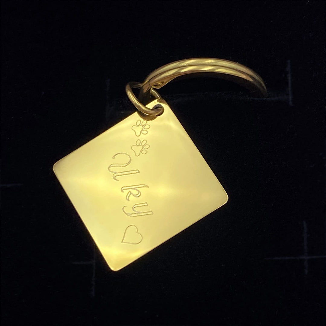 Gravur Schlüsselanhänger personalisiert 18K vergoldet individuell