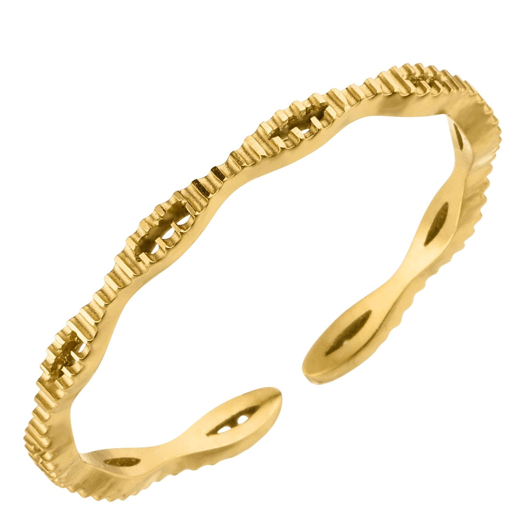 Dünner Ring gold wasserfest 18K vergoldet größenverstellbar
