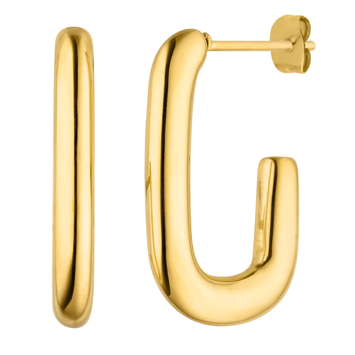 Viereckige Ohrringe aus Edelstahl in Gold wasserfest