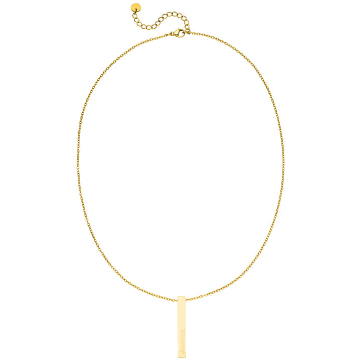 Gravierbare Stabkette 18K vergoldet Bar senkrecht personalisiert