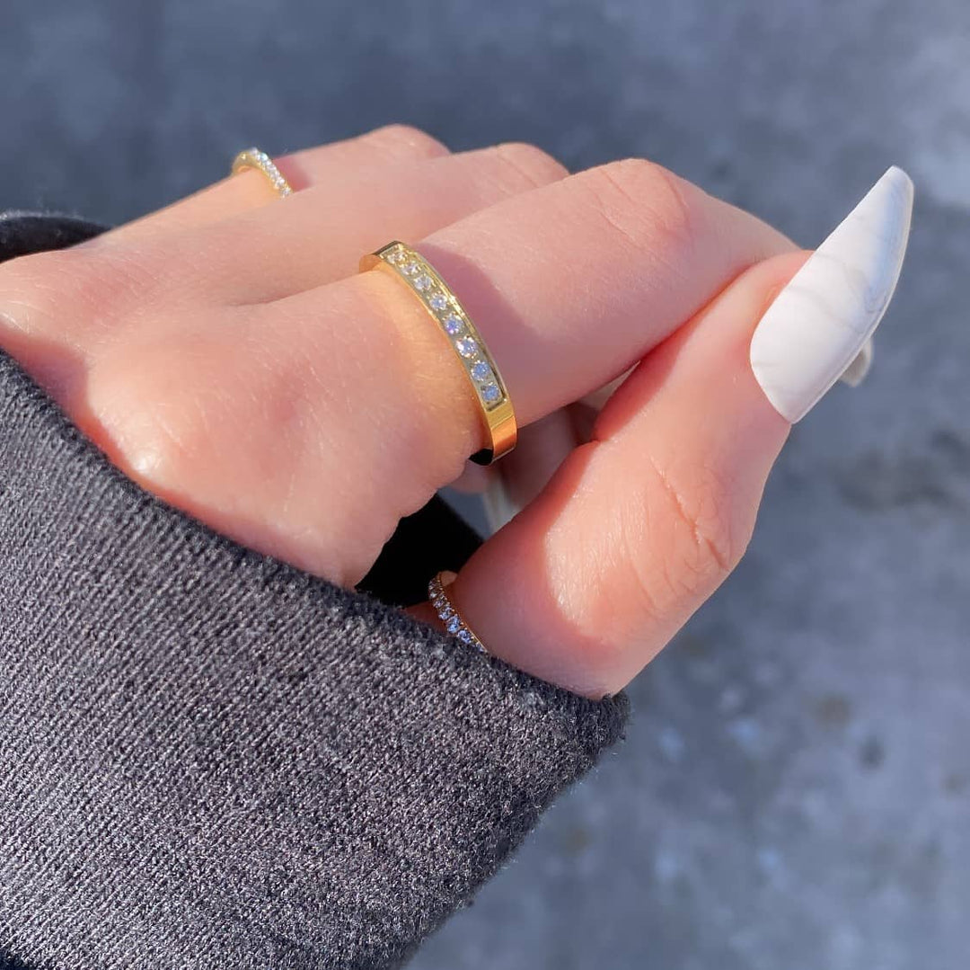 Finger Ring für Frauen 18K vergoldet Zirkonia wasserfest