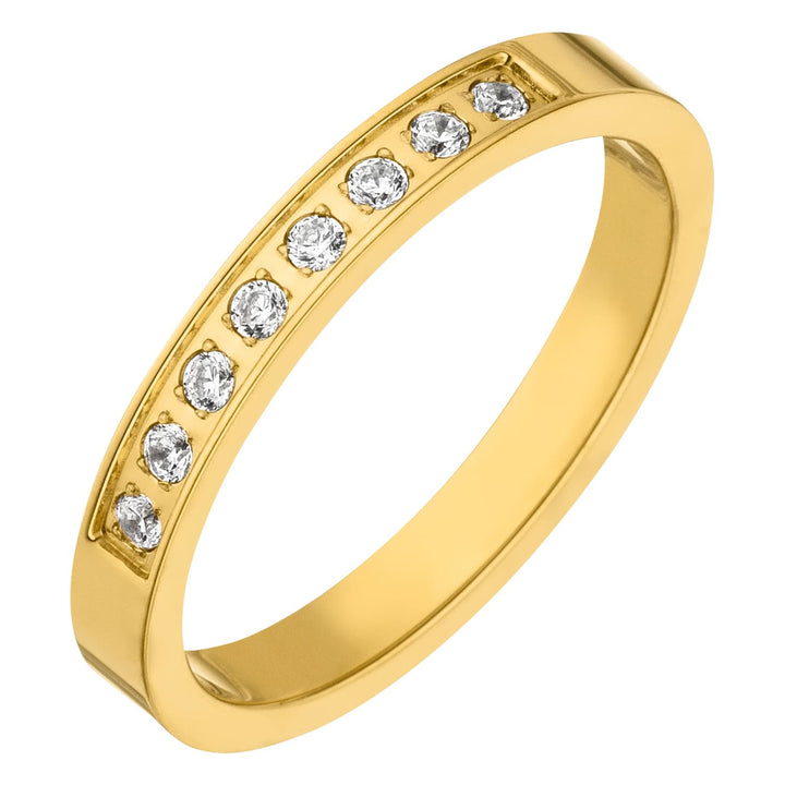 Zirkonia Ring 18K vergoldet Edelstahl in Gold wasserfest