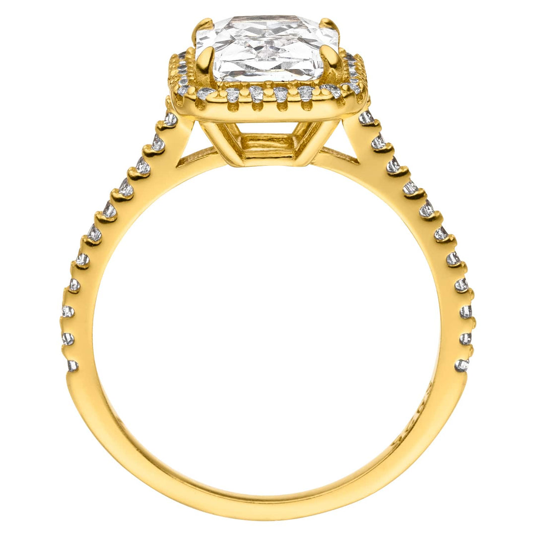 Echtsilber Ring mit Zirkonia 18K vergoldet Damen