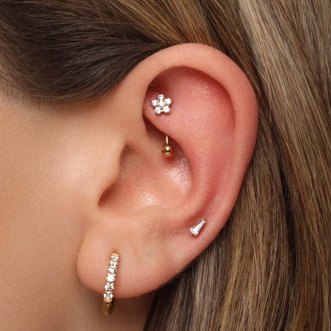 Flower Piercing Rook Chirurgenstahl DIAMOND MODE