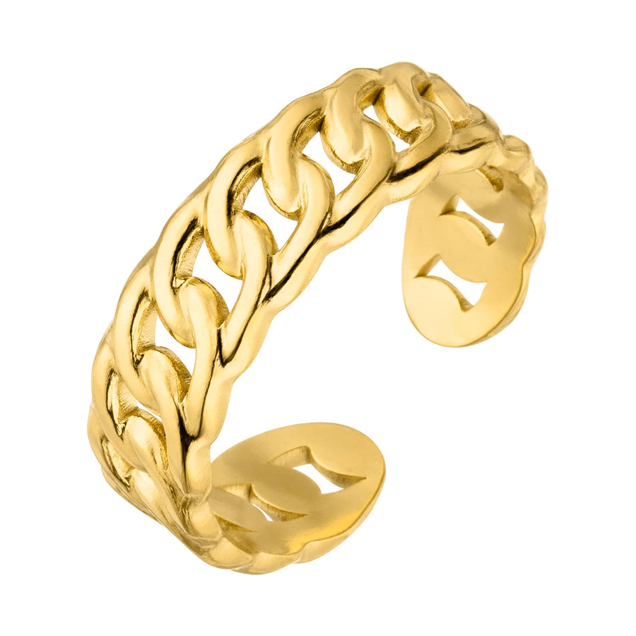 Geflochtener Ring Kordel Gold 18K vergoldet wasserfest