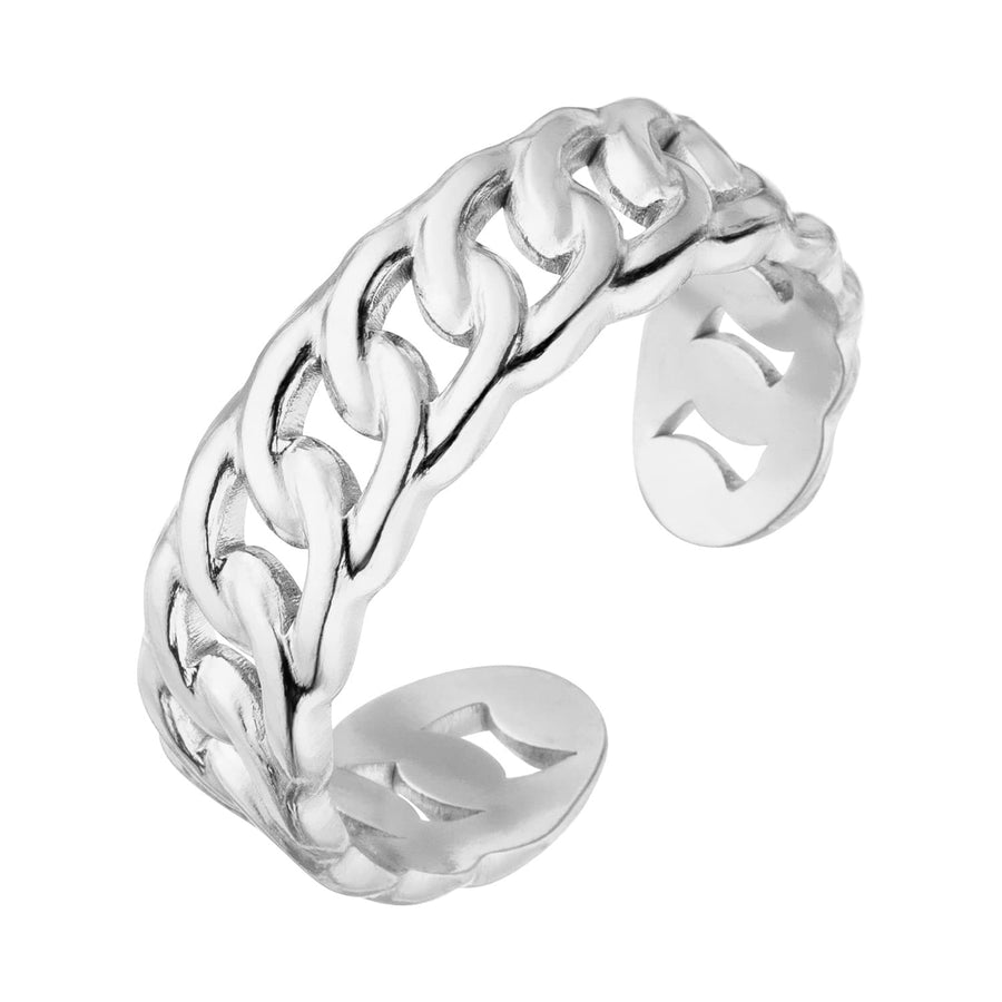 Geflochtener Ring Silber größenverstellbar wasserfest Kordel
