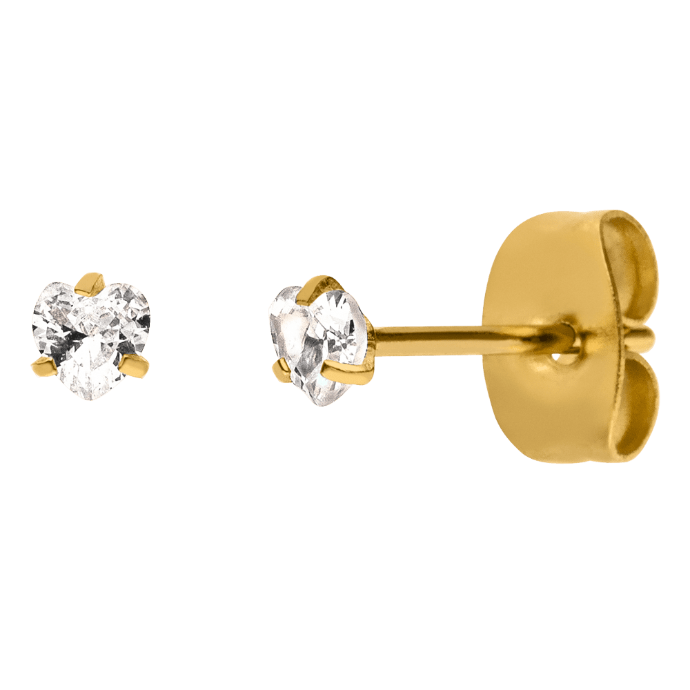 Dezente Ohrstecker Herzen 18K vergoldet