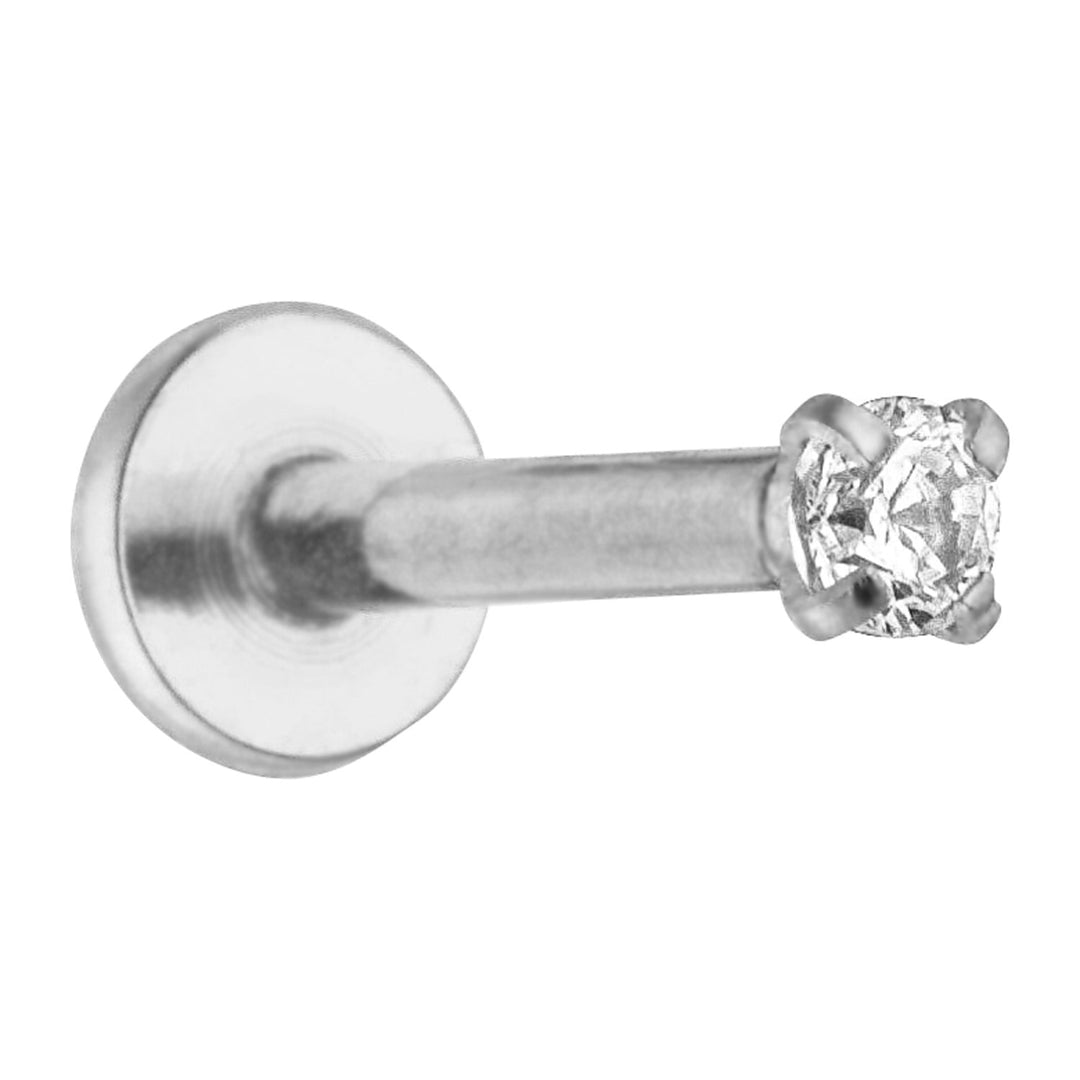 Zirkonia Labret Piercing 316L Edelstahl Flachpiercing