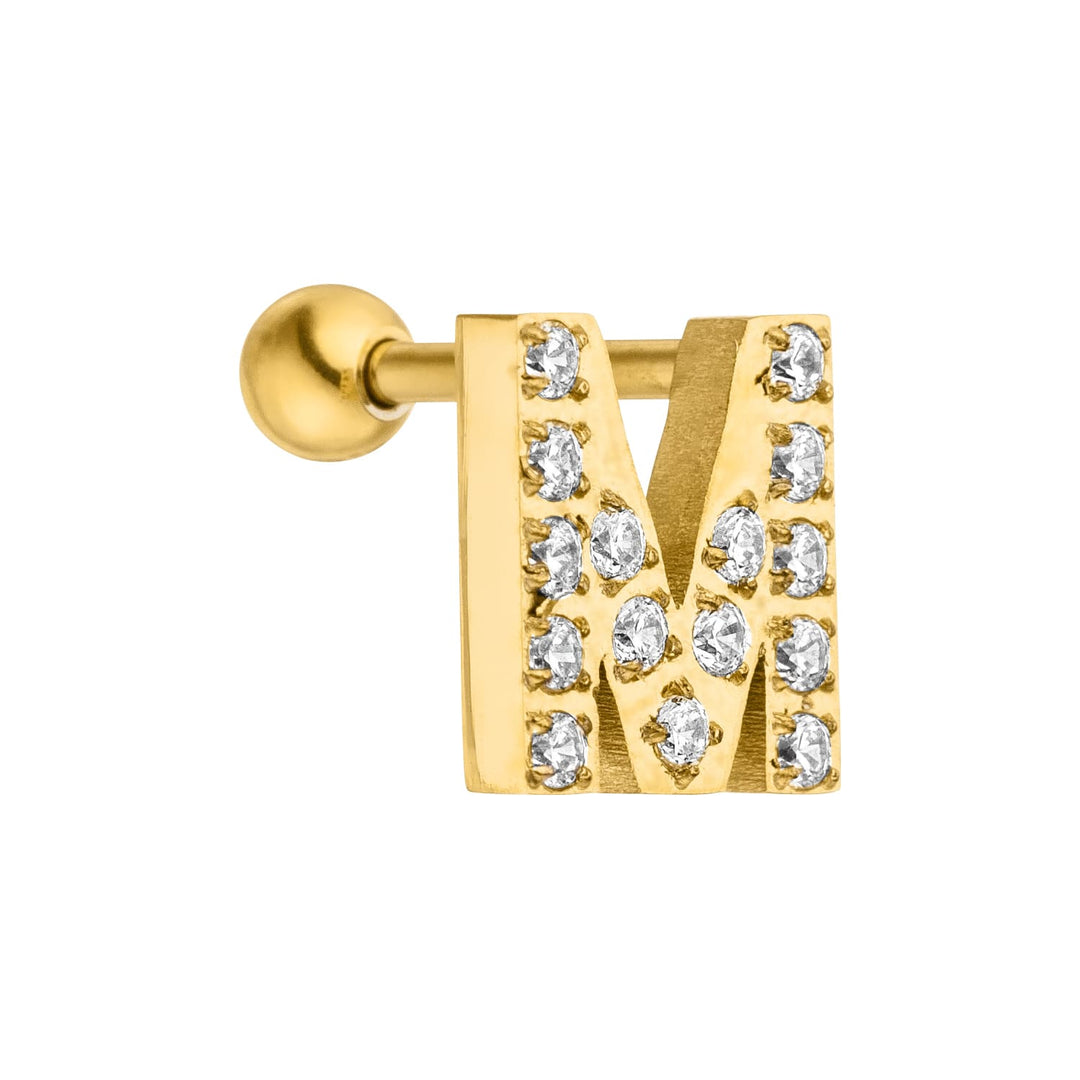 Piercing mit Buchstabe gold wasserfest 18K vergoldet
