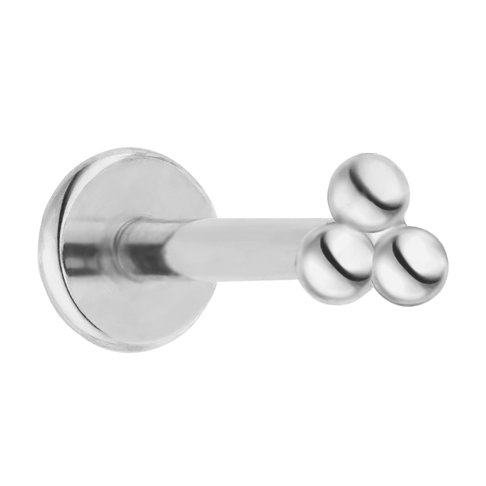 Titan Piercing Silber mit drei Kügelchen antiallergisch wasserfest