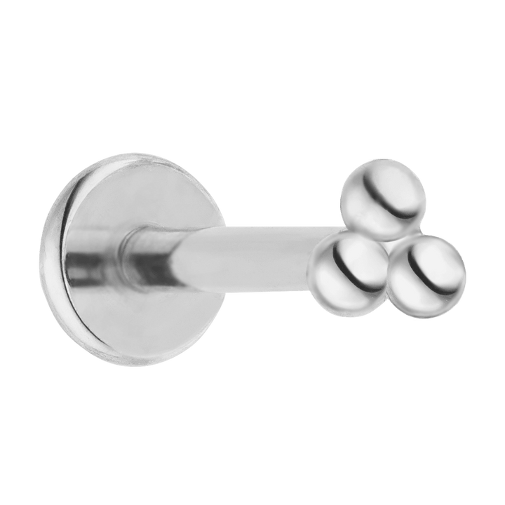 Titan Piercing Silber mit drei Kügelchen antiallergisch wasserfest