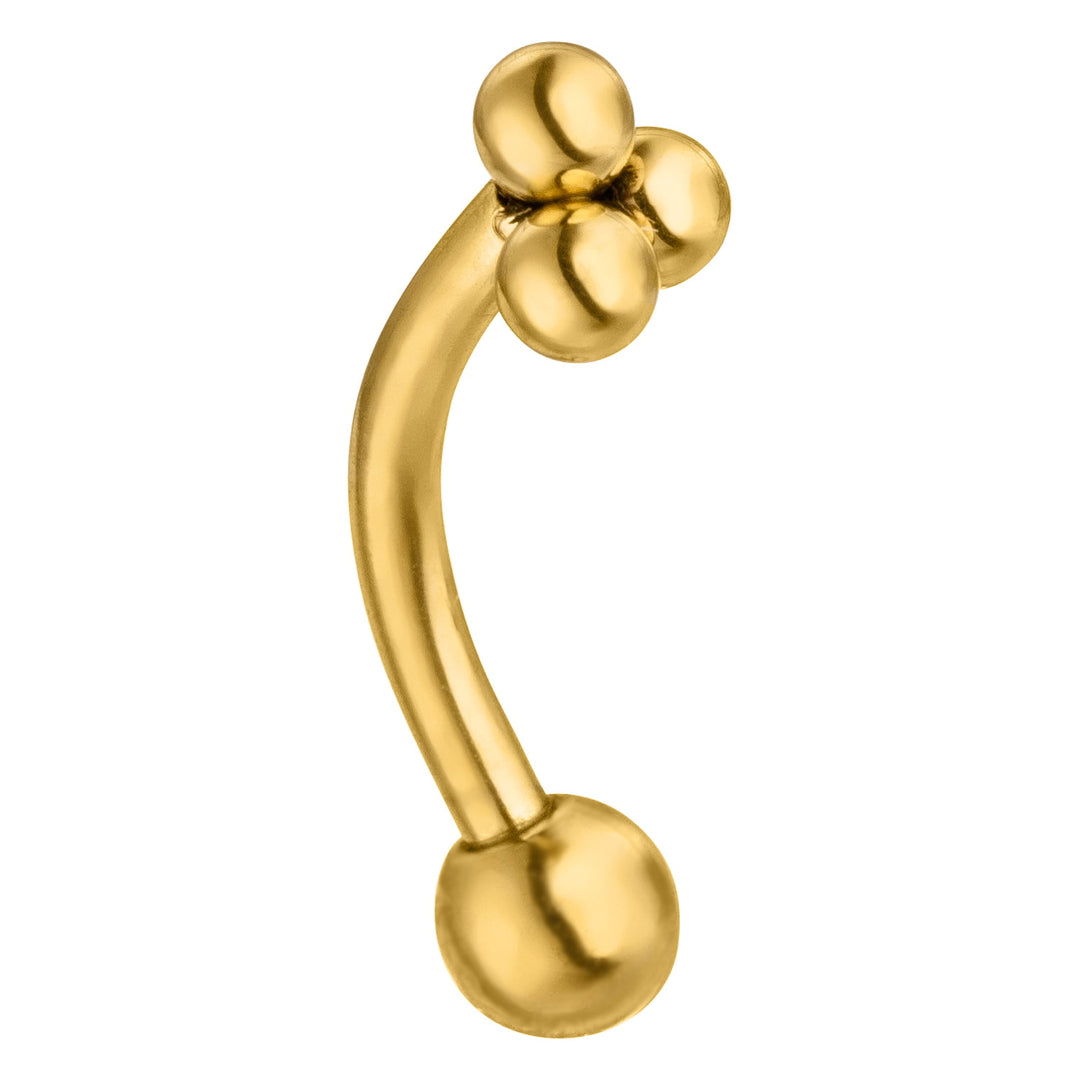 Kügelchen Rook Piercing gold 18K vergoldet Banane