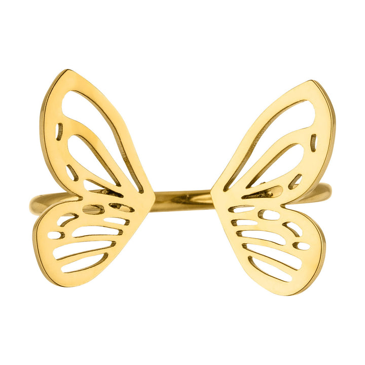 Verstellbarer Schmetterlingring gold 18K vergoldet wasserfest