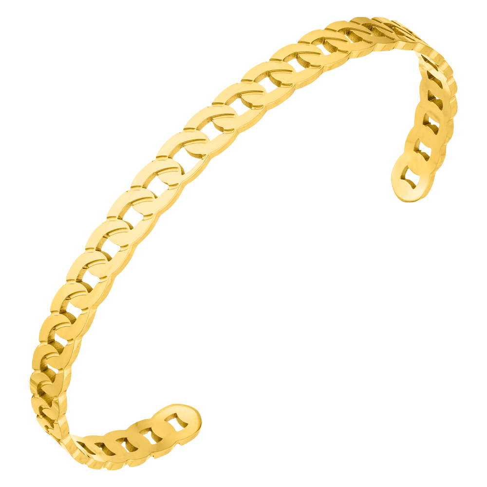 Chain Armreif 18K vergoldet dezent wasserfest Edelstahl
