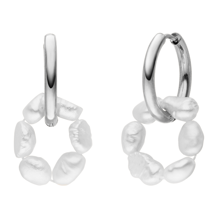 Perlen Ohrringe Silber Damen Süßwasserperlen 2 in 1
