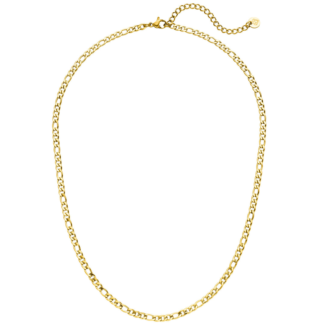 wasserfeste Figaro Halskette Gold Edelstahl 18K vergoldet klassisch