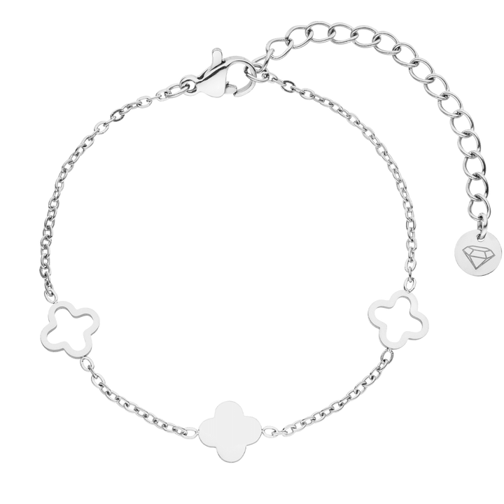 Kleeblättchen Armband mit Kleeblätter Silber wasserfest