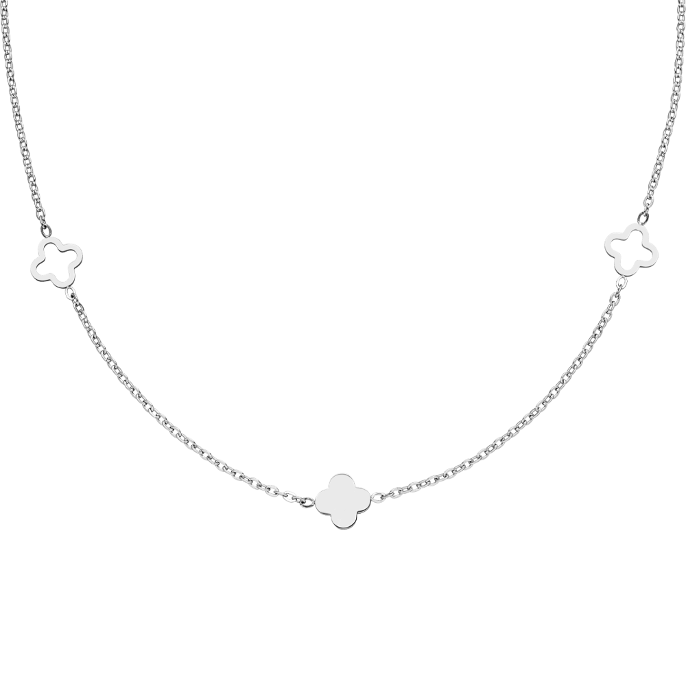 Kleeblatt Halskette mit Kleeblättchen Silber wasserfest