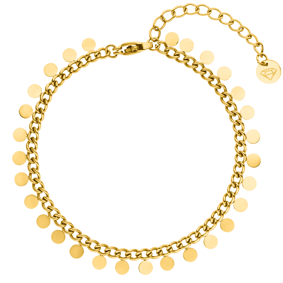 Armband mit Plättchen Gold Edelstahl vergoldet