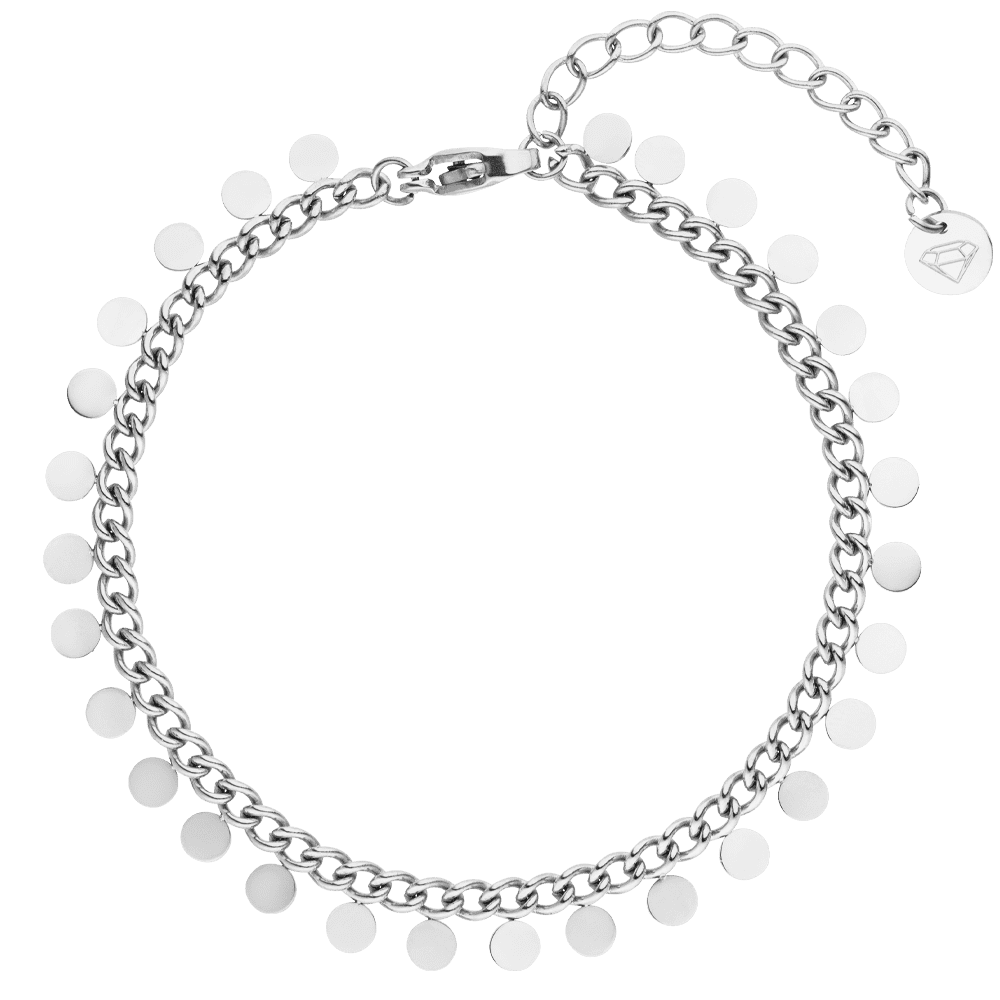 Plättchen Armband Silber Edelstahl wasserfest Coins Armkettchen