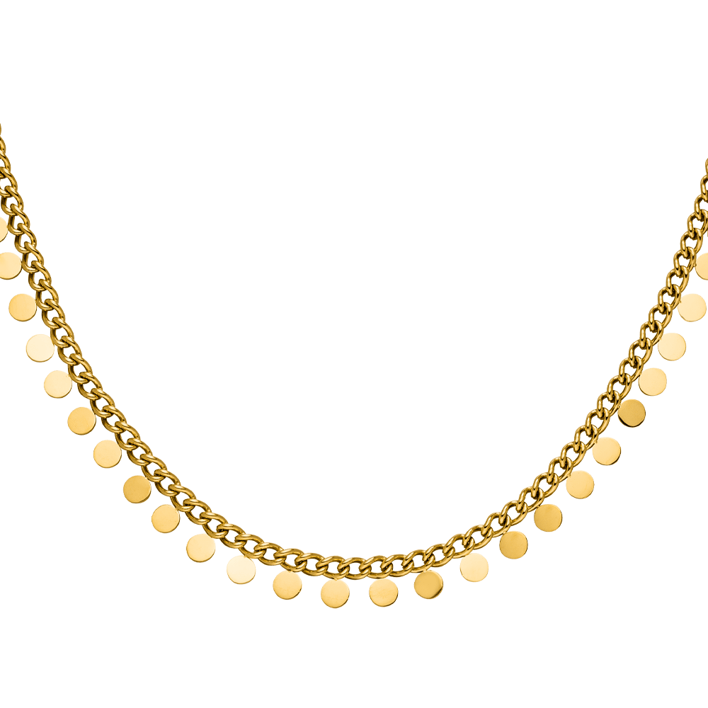 Choker Halskette mit Plättchen gold Edelstahl 18K vergoldet